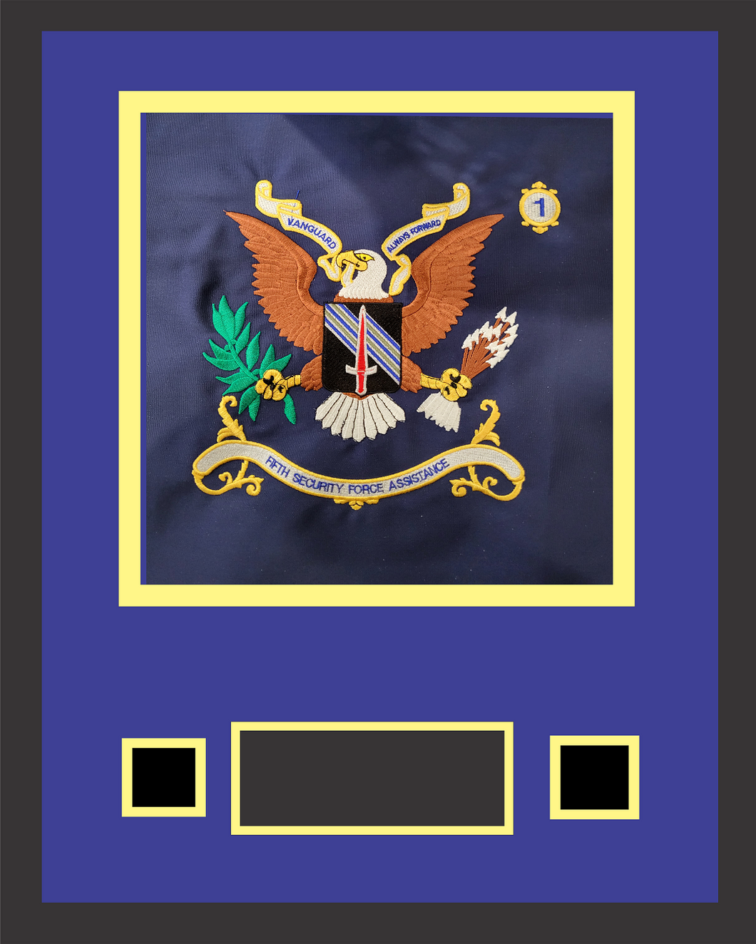 1st BN 5th SFAB Framed Colors with Customizable Rank Name and Branch 16x20 Inches (Standard)