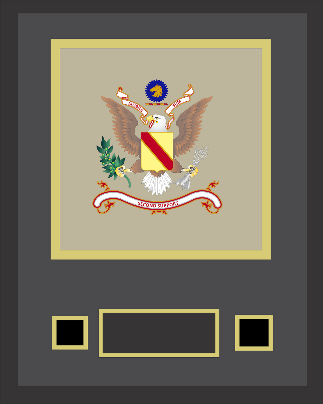 2 BSB Framed Colors with Customizable Rank Name and Branch 11X14 Inches (Standard)