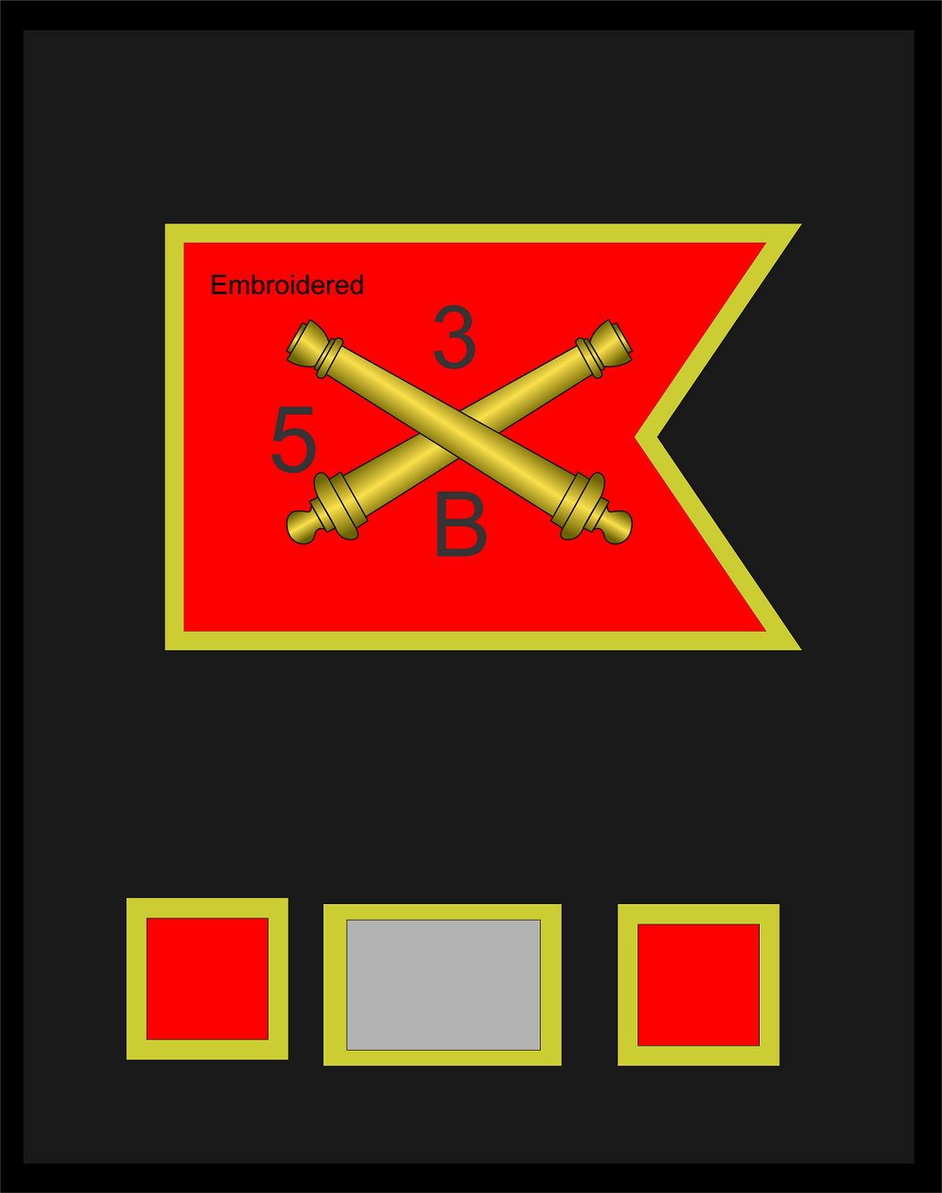 5-3 FA Framed Colors with Customizable Rank Name and Branch 11x14 Inches (Guidon B)